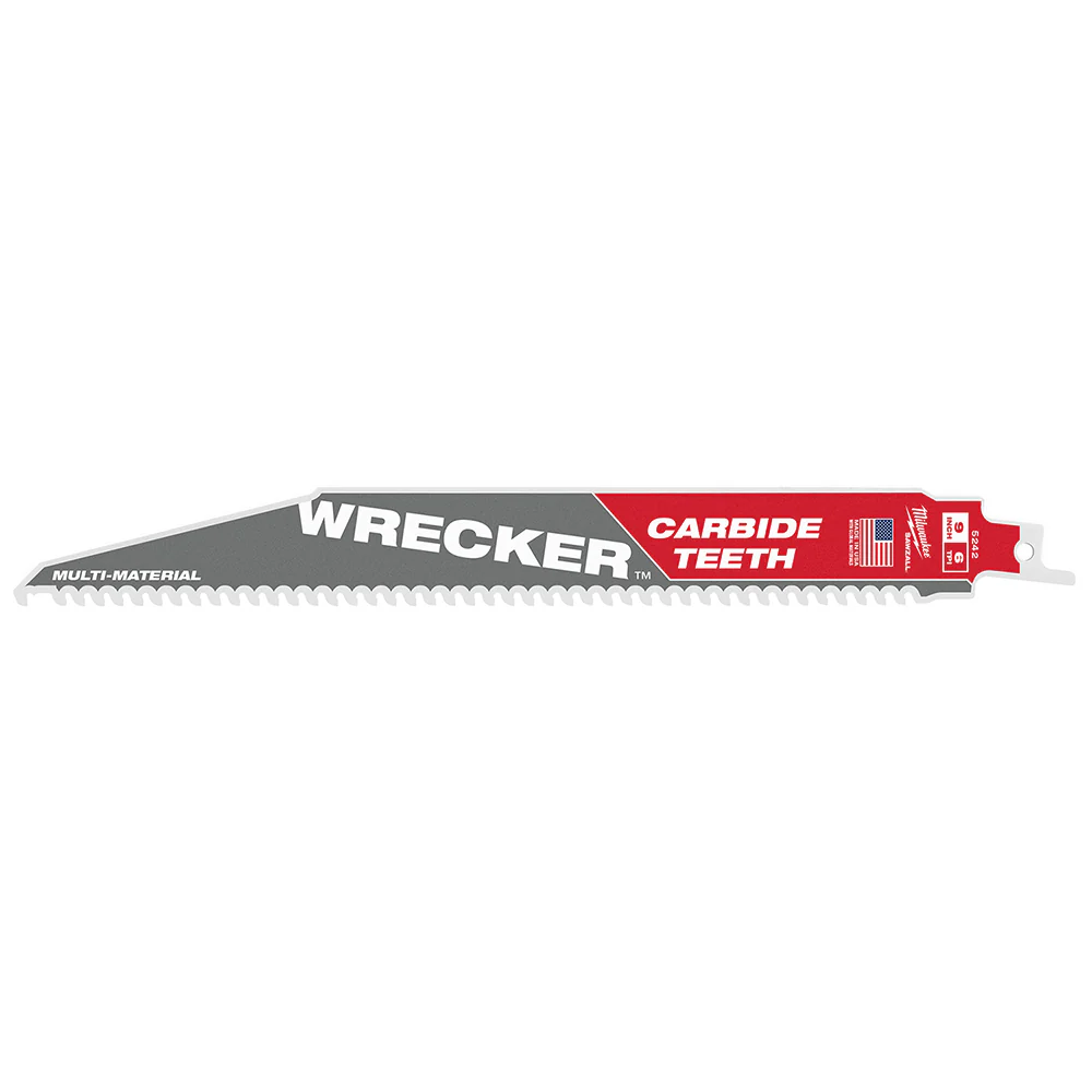 Milwaukee 48-00-5242 9 6 TPI THE WRECKER w/ Carbide Teeth SAWZALL Blade - 1 PK