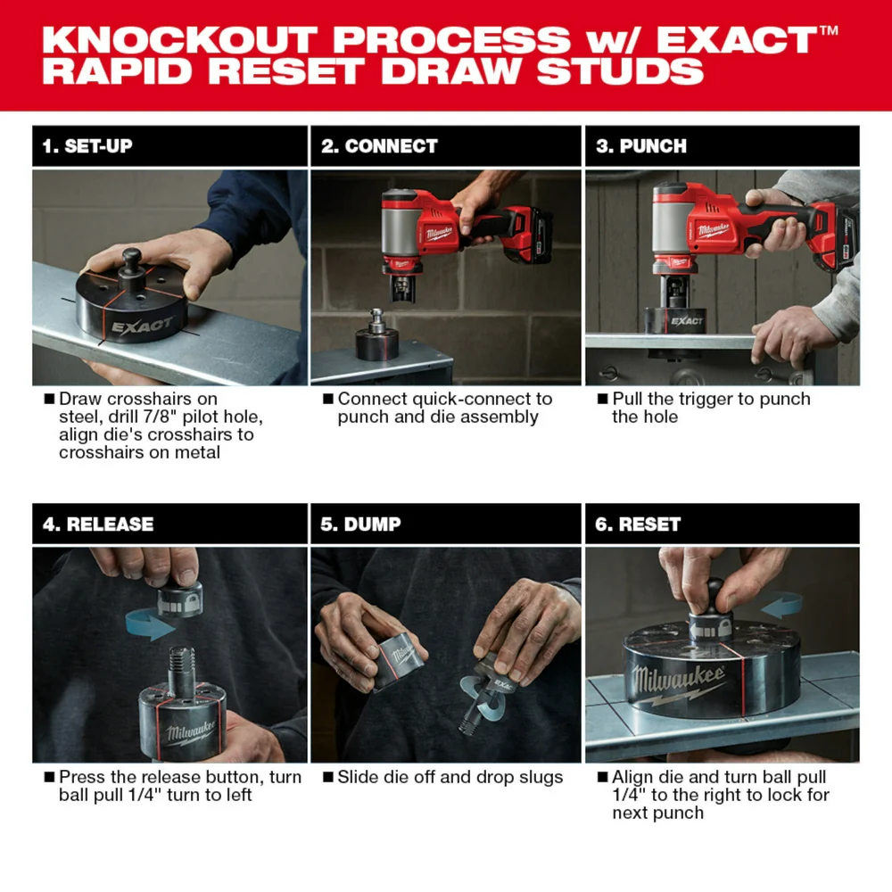 Milwaukee 2676-23PO M18 FORCE LOGIC 18V 10T Knockout Tool 1/2-4 Kit w/ Packout