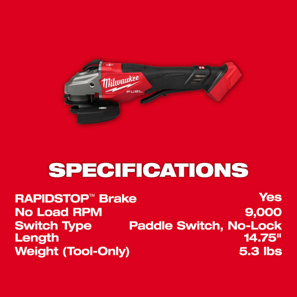 Milwaukee 2960-20GR M18 FUEL 18V 3/8 Li-Ion Impact Wrench w/ 4-1/2-6 Grinder