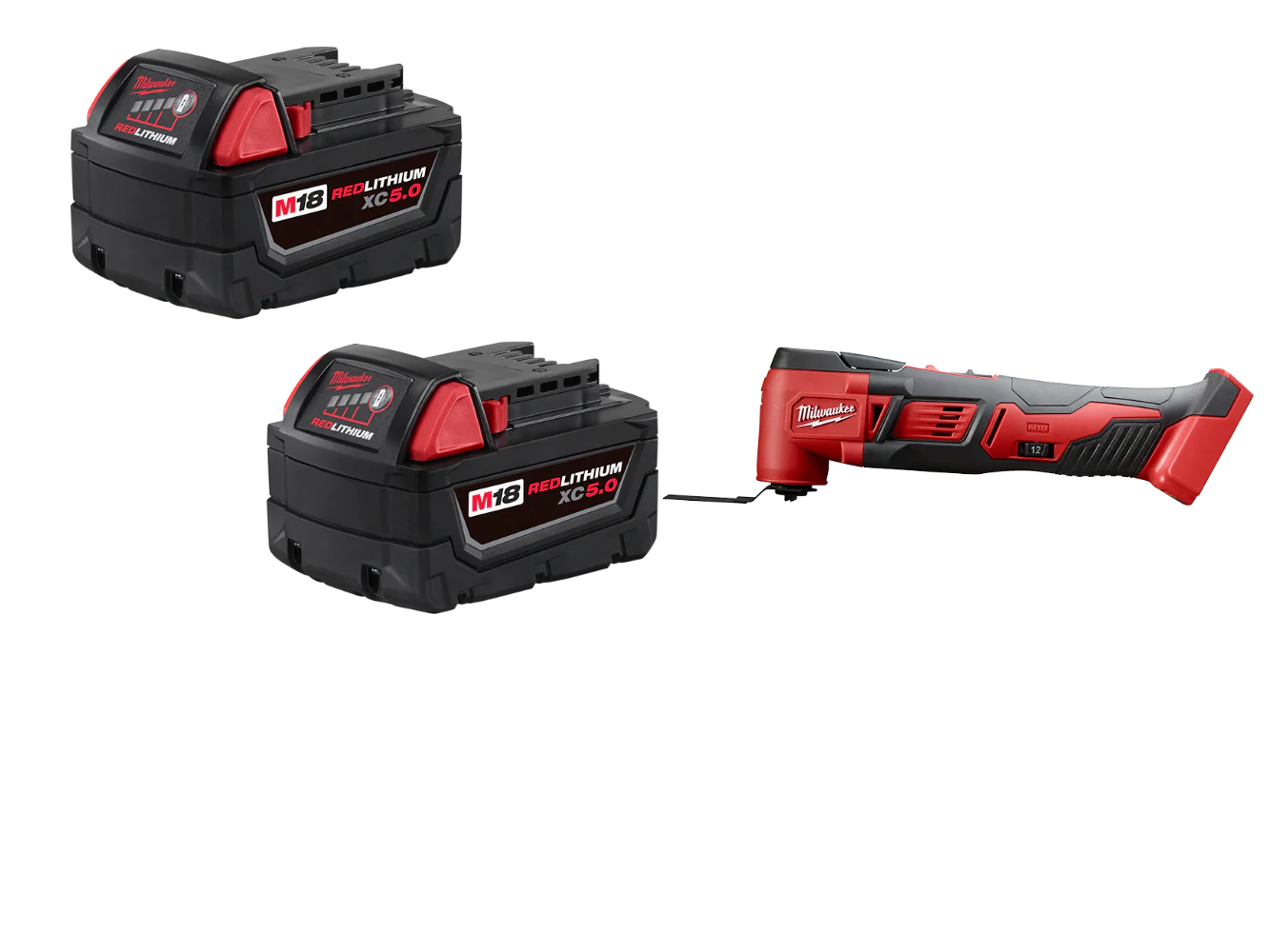 Milwaukee 2626-20BT5 M18 Multi Tool w/ XC5.0 Extended Capacity Battery - 2 PK