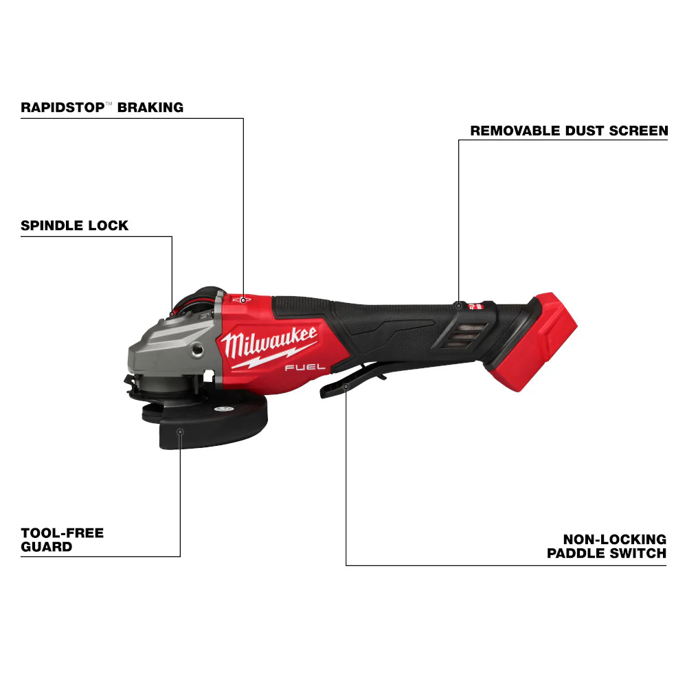Milwaukee 2960-20GR2 M18 FUEL 18V 3/8 Li-Ion Impact Wrench w/ 4-1/2-5 Grinder