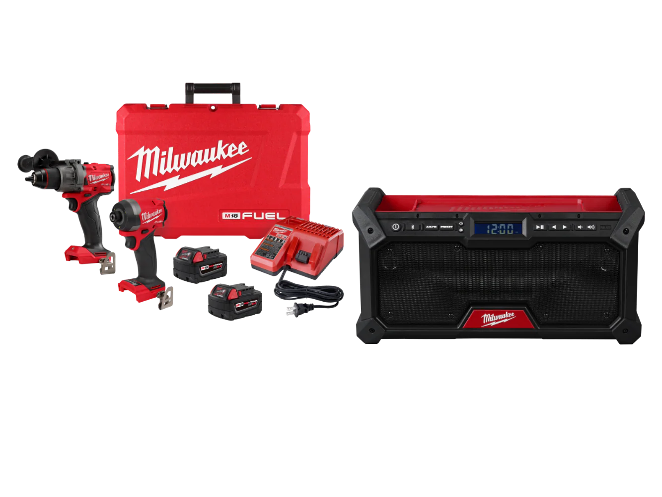 Milwaukee 3697-22Radio M18 FUEL 18V 2-Tool Combo Kit w/ M18 Radio