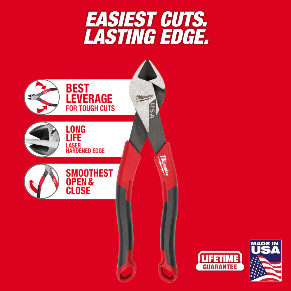 Milwaukee MT557 7 Diagonal Comfort Grip Cutting Pliers - Made In USA