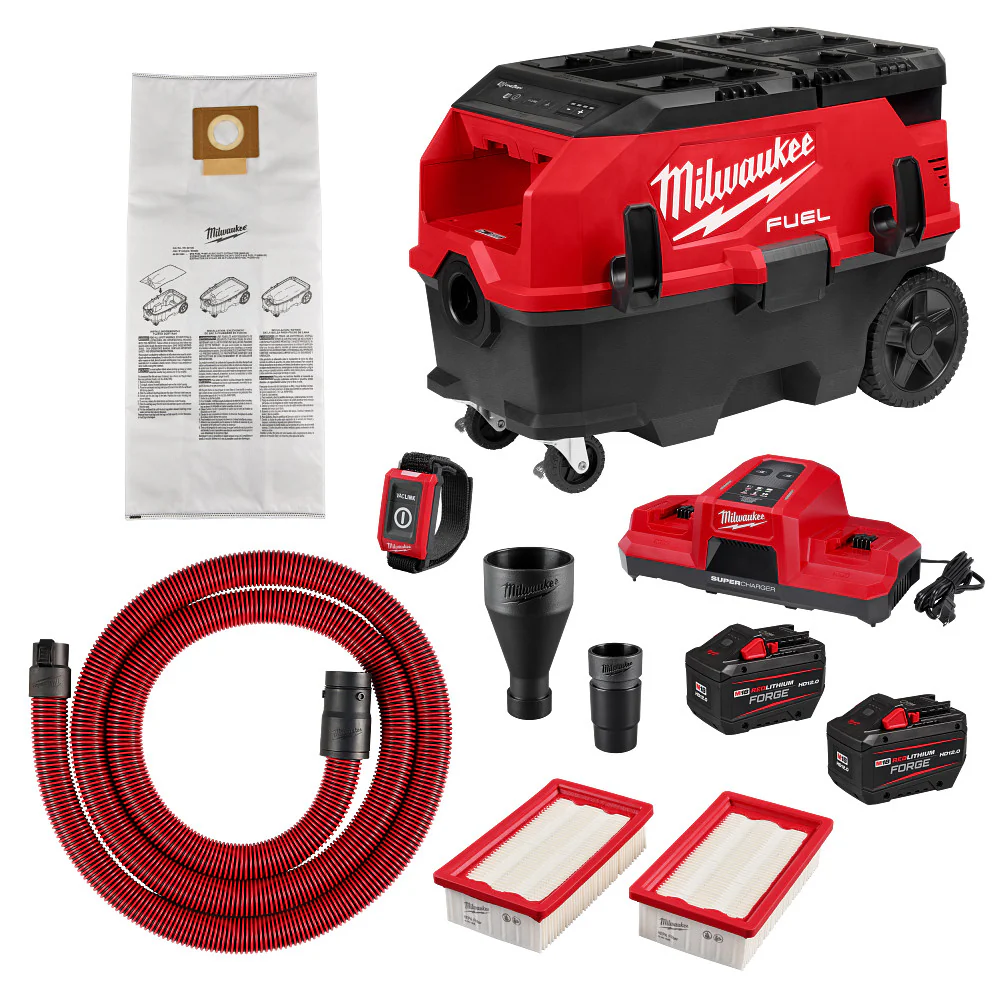 Milwaukee 0888-22HD M18 FUEL 18V 9 Gallon Dual Battery Dust Extractor Kit