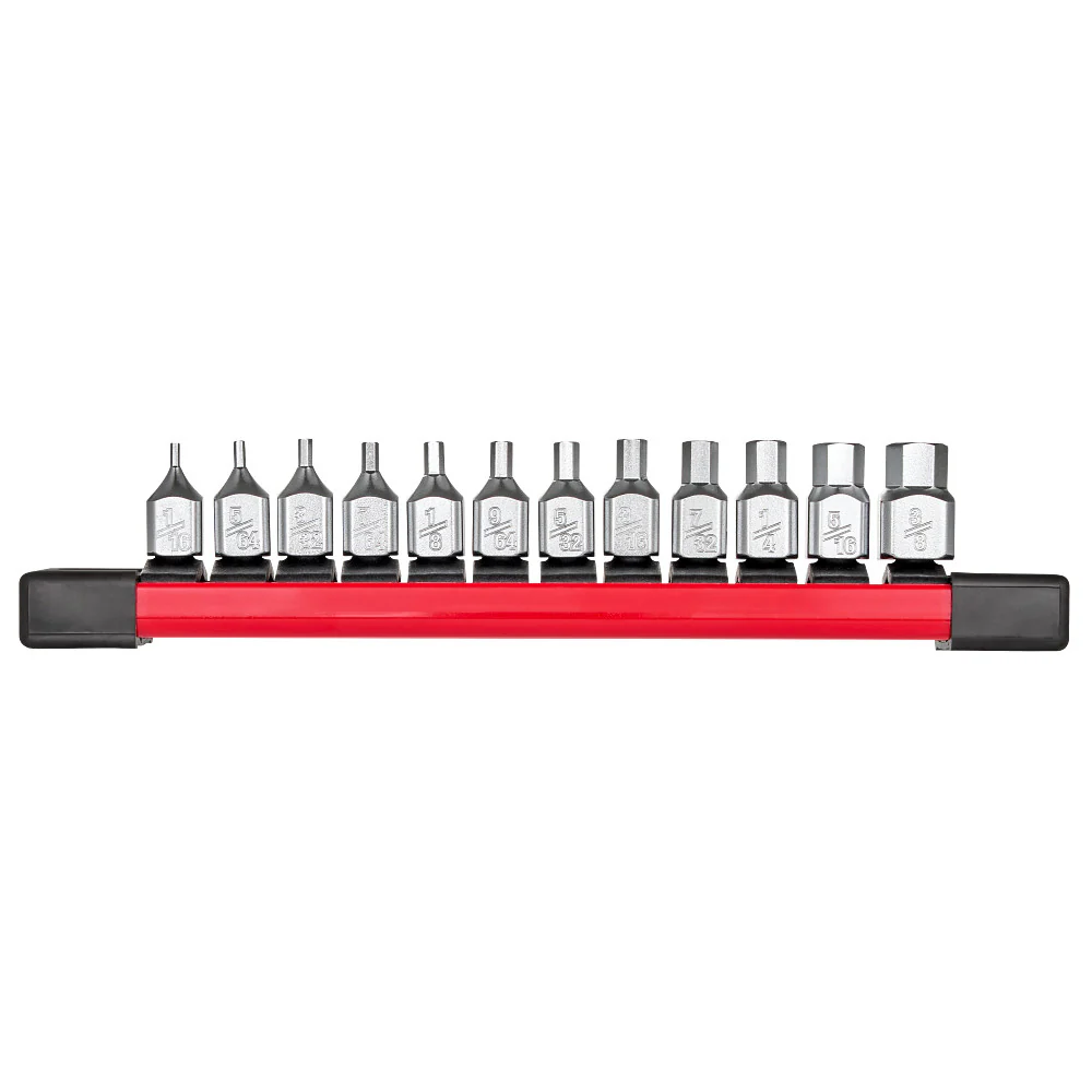 Milwaukee 48-22-9544 1/4 Drive Low-Profile Hex Bit Socket Set - SAE - 12 PC