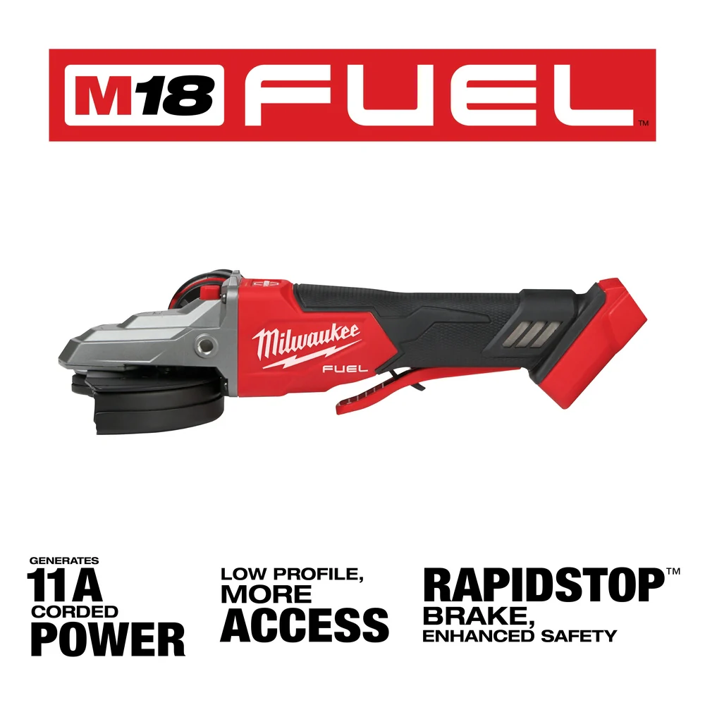 Milwaukee 2886-80 M18 FUEL 18V 5 Flathead Braking Grinder - Recon - Bare Tool