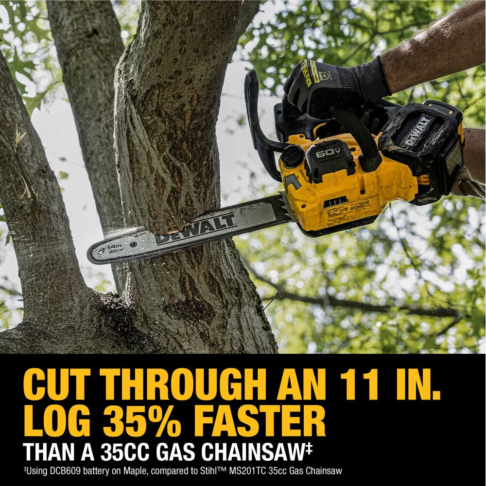 DeWALT DCCS674X2 60V MAX 14 Cordless Brushless Top Handle Chainsaw Kit
