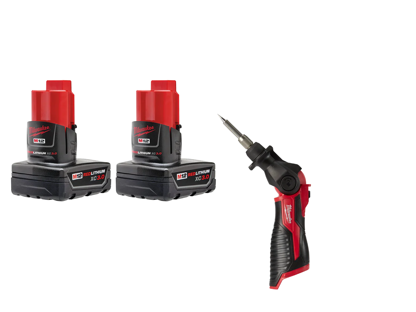 Milwaukee 48-11-2412SIR M12 12V REDLITHIUM XC Battery - 2 PK w/ Soldering