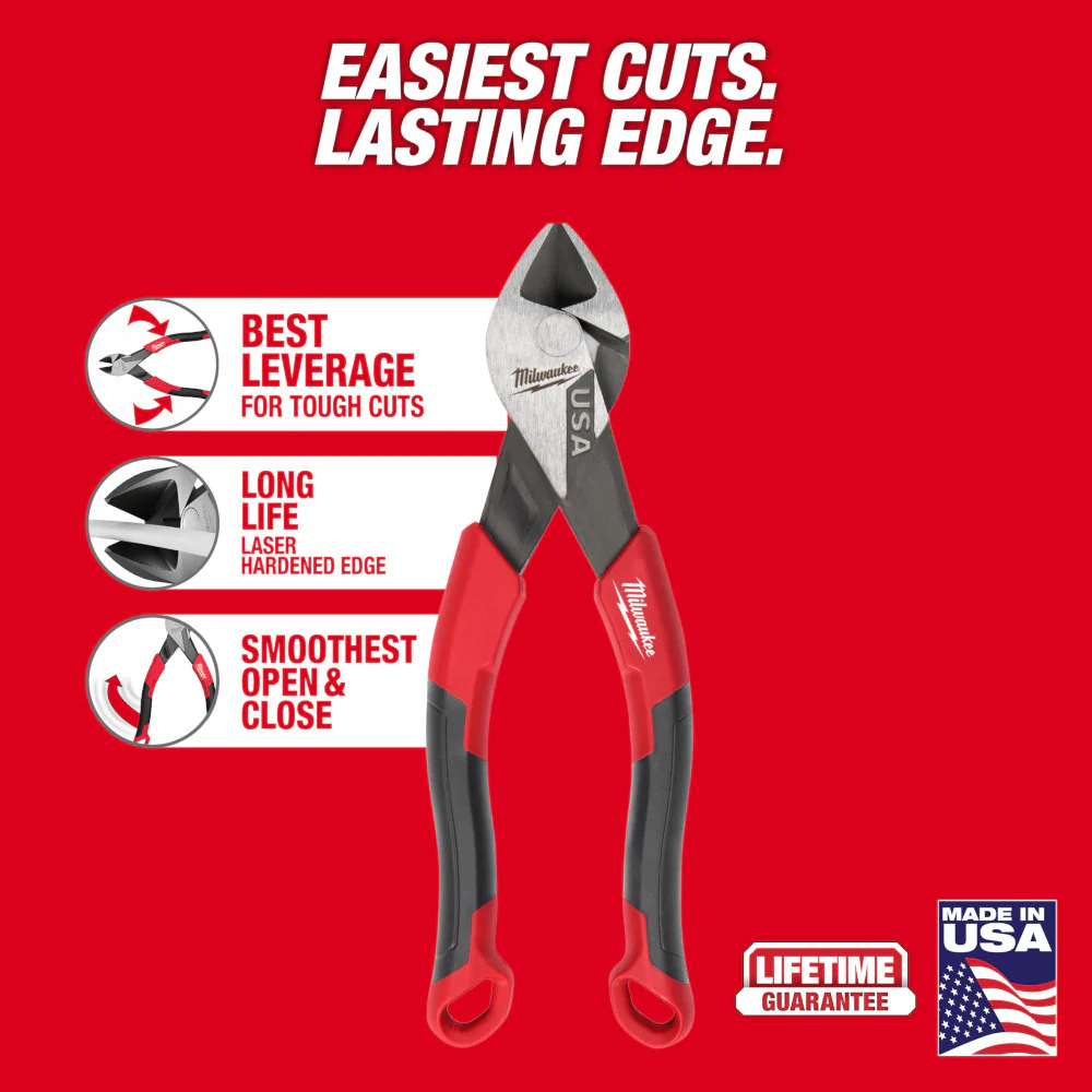 Milwaukee MT556 6 Diagonal Dipped Grip Cutting Pliers - Made In USA