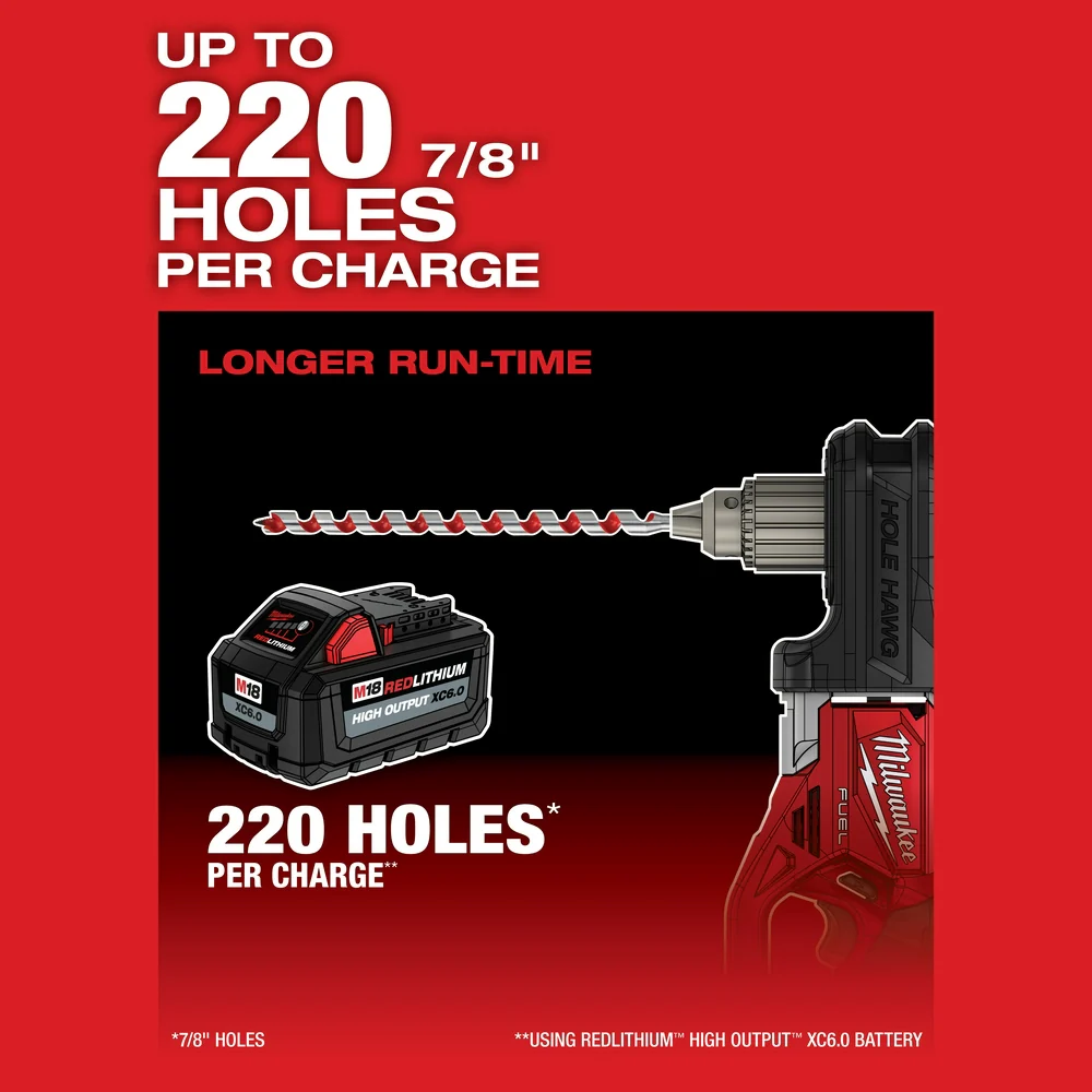 Milwaukee 2808-80 M18 FUEL 18V HOLE HAWG Right Angle Drill - Bare Tool. Recon