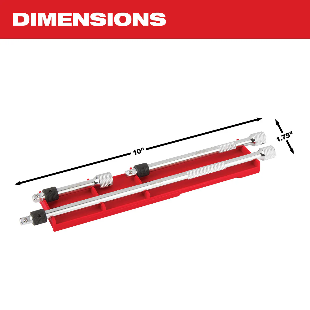 Milwaukee 48-22-9360 1/4 Drive Locking Extension Set w/ Storage Rack - 3 PC