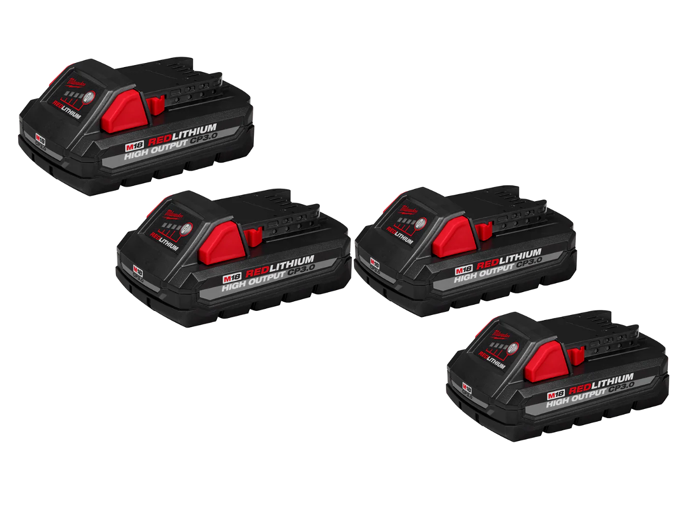 Milwaukee 48-11-1837x2 M18 REDLITHIUM HIGH OUTPUT CP3.0 Battery - 4 PK
