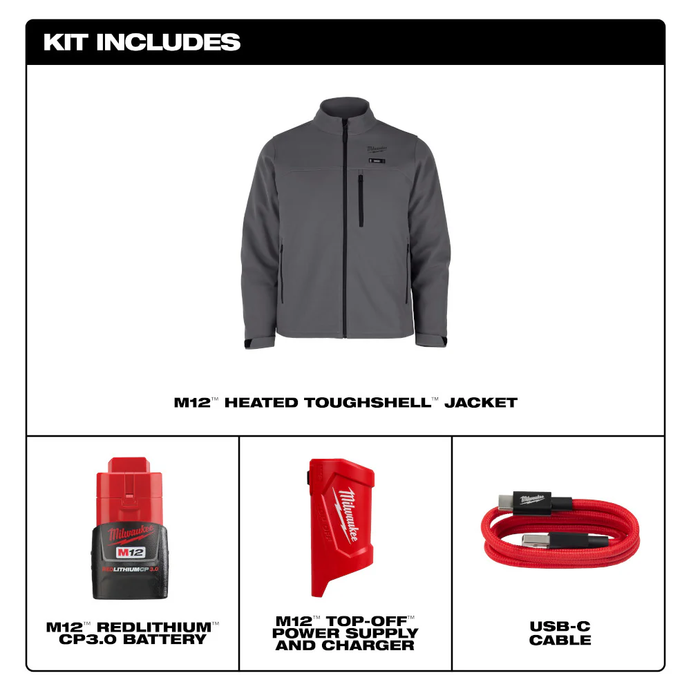 Milwaukee M100G-21M M12 12V Durable Li-Ion Heated TOUGHSHELL Jacket