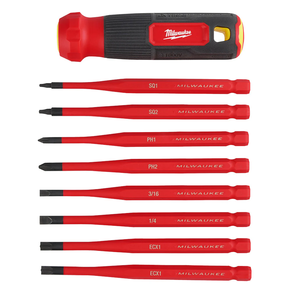 Milwaukee 48-22-2218 8-in-1 1000V Insulated Slim Tip Multi-Bit Screwdriver Set