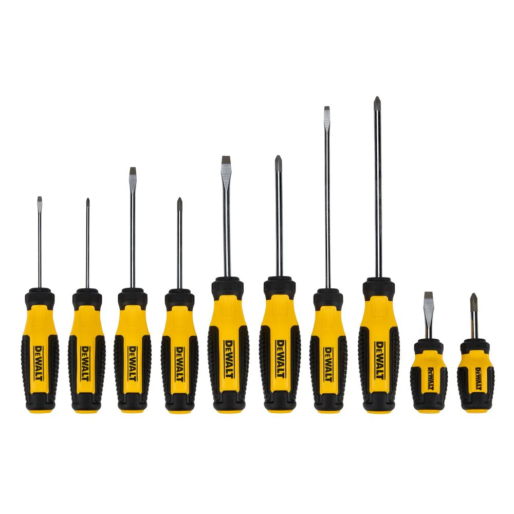 DEWALT DWHT65201 Durable Ergonomic Magnetic Screwdriver Set - 10 PC