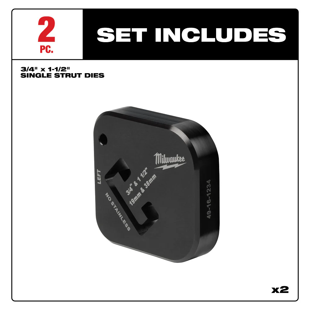 Milwaukee 49-16-1234 3/4 x 1-1/2 Heavy Duty Single Strut Shearing Dies