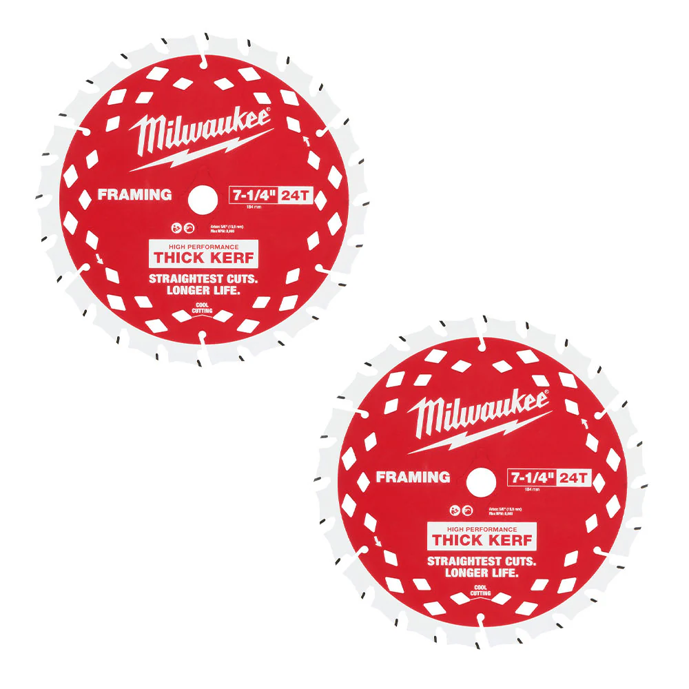 Milwaukee 48-40-2740x2 7-1/4 24T Thick Kerf Framing Circular Saw Blade - 50 PK
