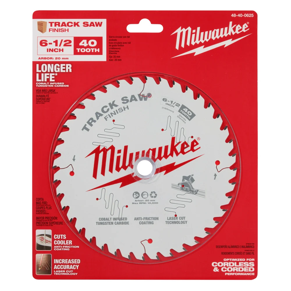 Milwaukee 48-40-0625 6-1/2 40T Anti Friction Finish Track Saw Blade