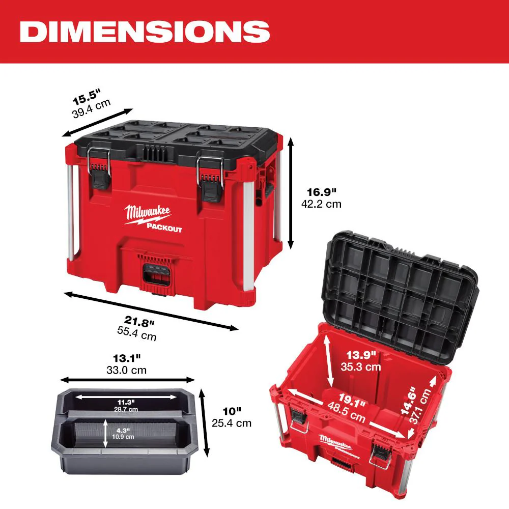 Milwaukee 48-22-842PK PACKOUT Heavy Duty Polymer 2 Tool Box Combo Kit