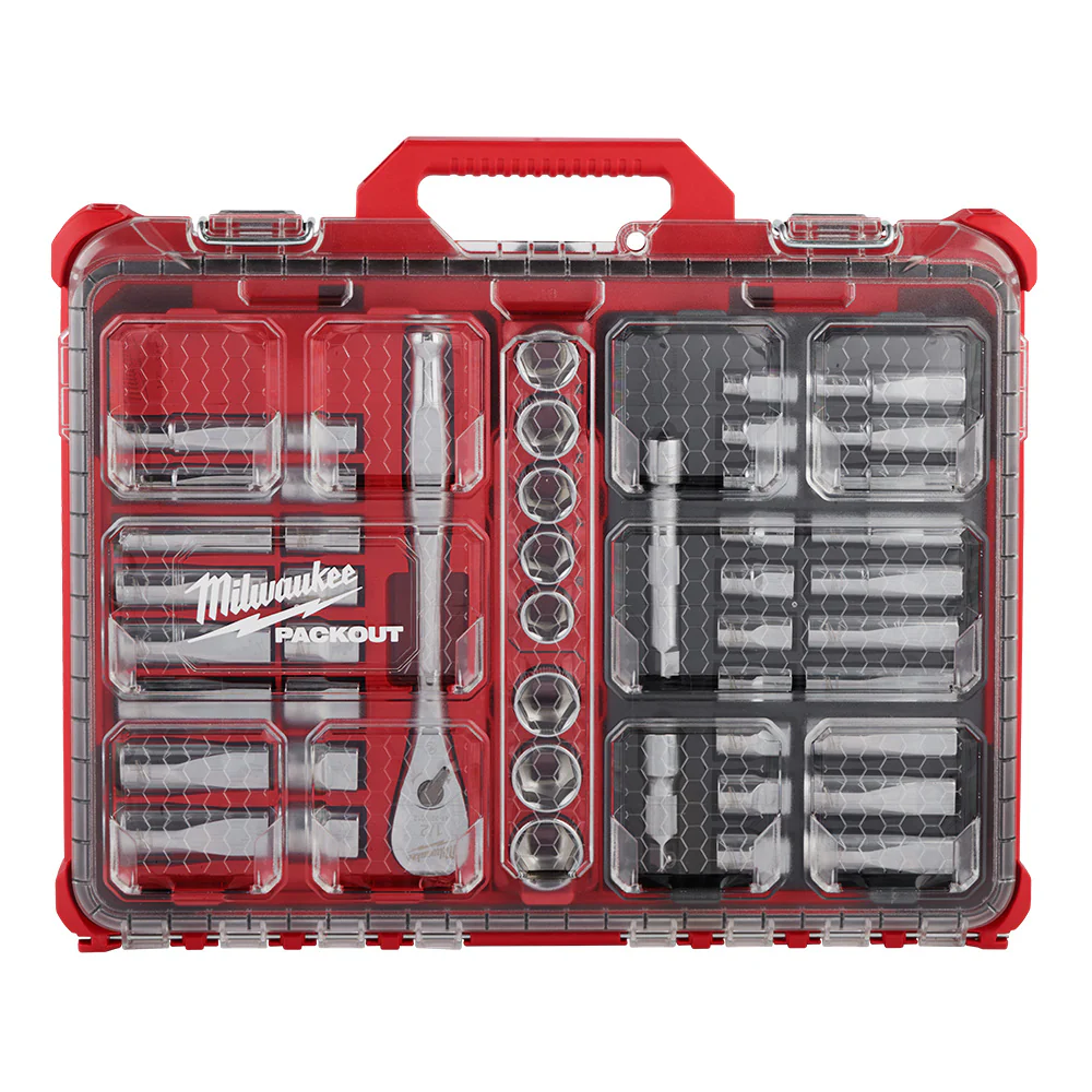 Milwaukee 48-22-9487 47 PC 1/2 Drive Ratchet/Socket Set w/ PACKOUT Organizer