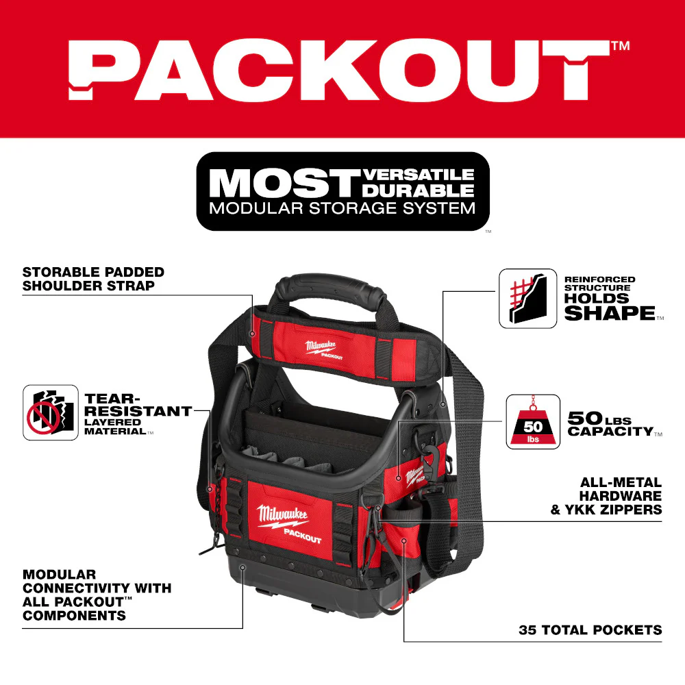 Milwaukee 48-22-8302CLR PACKOUT 10 Structured Tote w/ Cooler