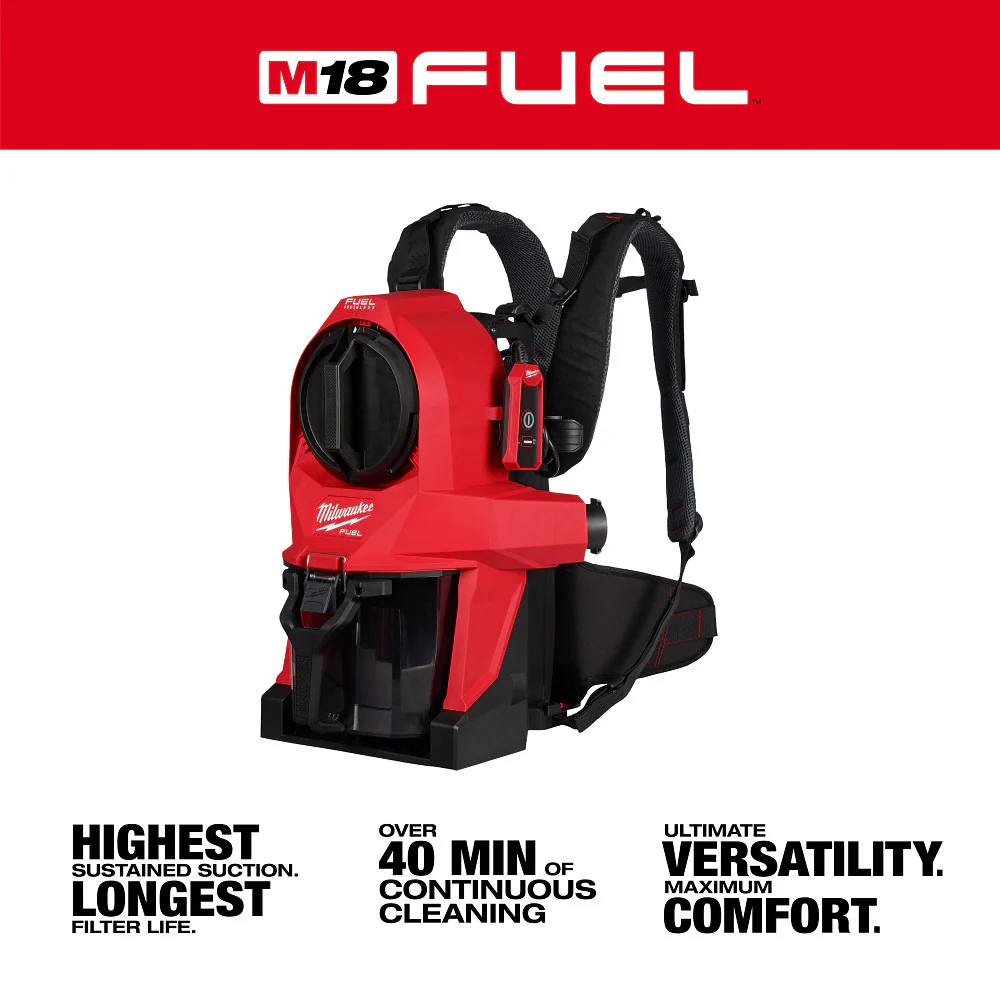 Milwaukee 0895-20 M18 FUEL 18V 3-in-1 Cordless Backpack Vacuum - Bare Tool