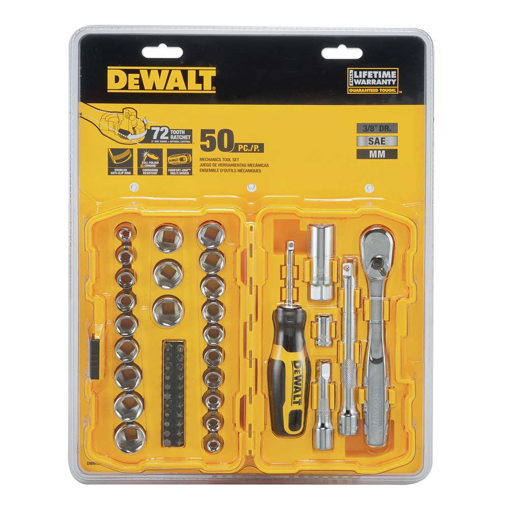 DeWALT DWMT81611T 3/8'' Mechanics Nano Bit Tool Set. Polished Chrome (50 PC)