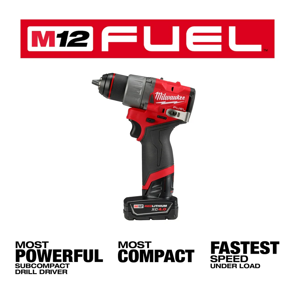 Milwaukee 3403-22 M12 FUEL 12V 1/2 Cordless Li-ion Drill/Driver Kit