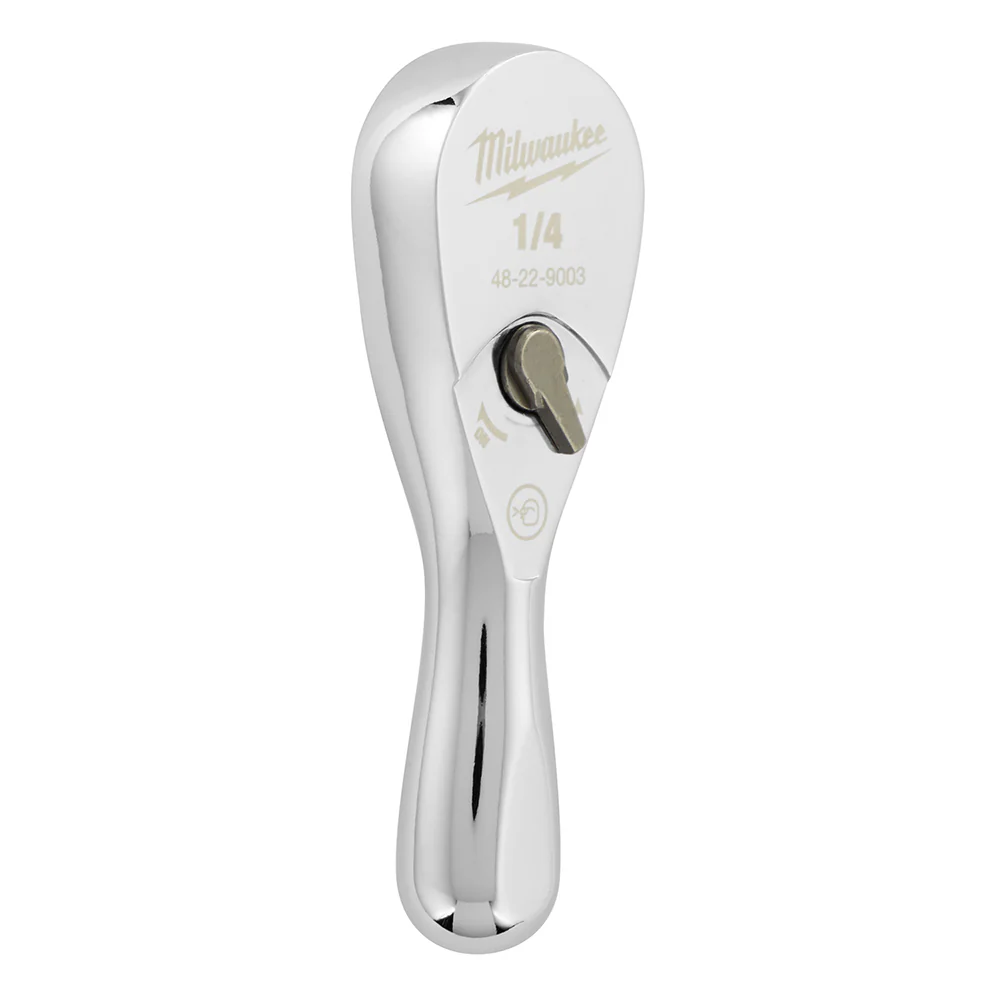 Milwaukee 48-22-9003 1/4 Drive 3 Ratchet Chrome Plated w/ Stubby Handle