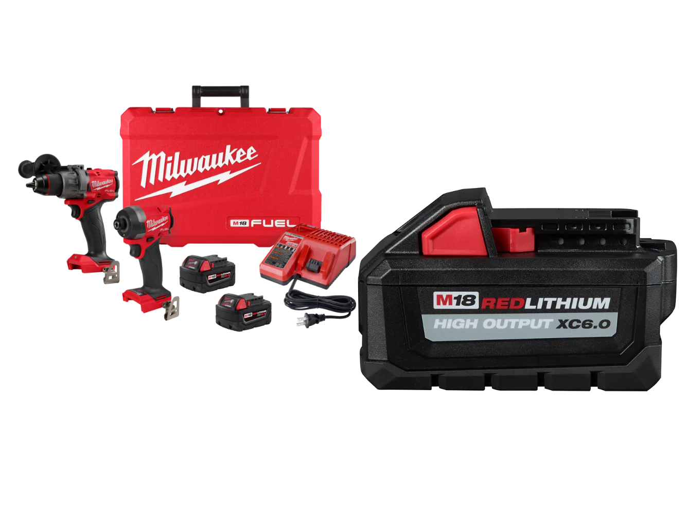 Milwaukee 3697-22x6 M18 FUEL 18V 2-Tool Combo Kit w/ 6AH Battery