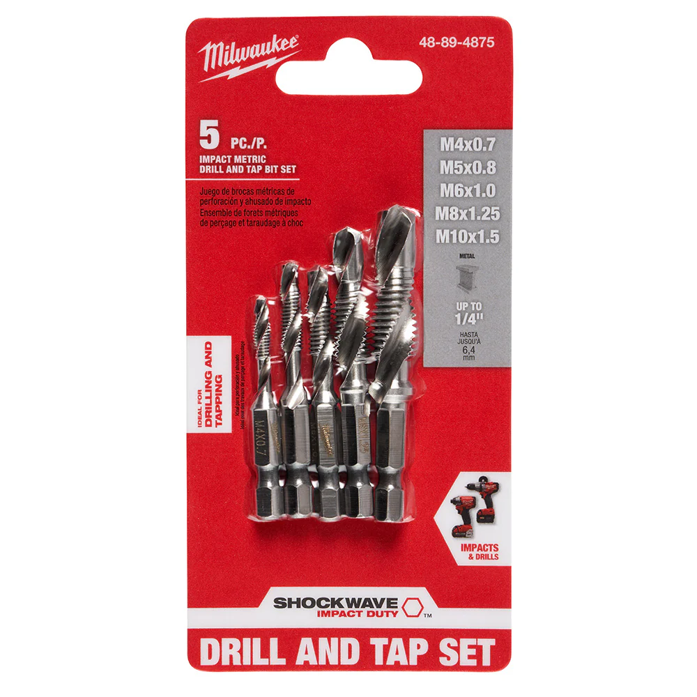 Milwaukee 48-89-4875 Metric SHOCKWAVE Impact Drill and Tap Bit Set - 5 PC