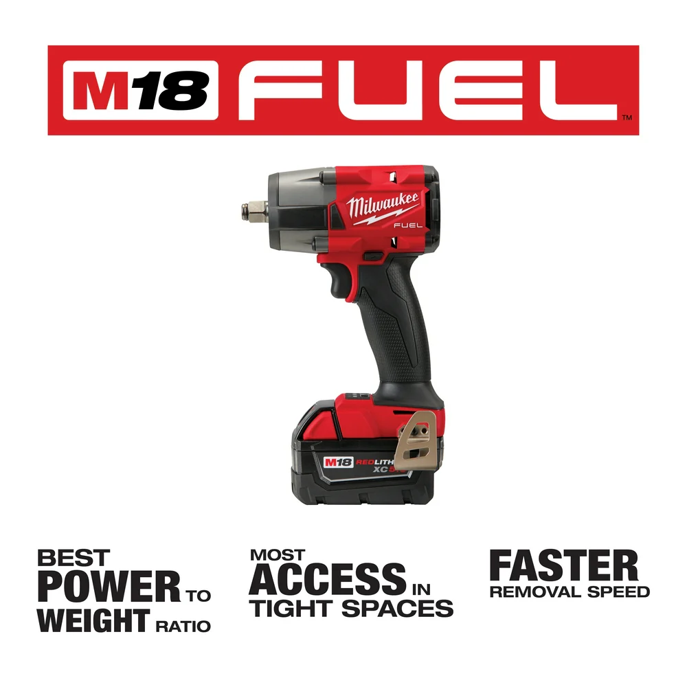 Milwaukee 2962-22R M18 FUEL 18V 1/2 Mid-Torque Impact Wrench w/ Ring Kit