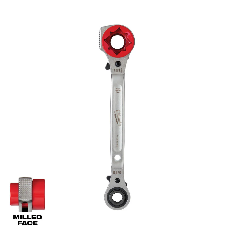 Milwaukee 48-22-9216M Lineman's 5-in-1 Ratcheting Wrench w/ Milled Strike Face