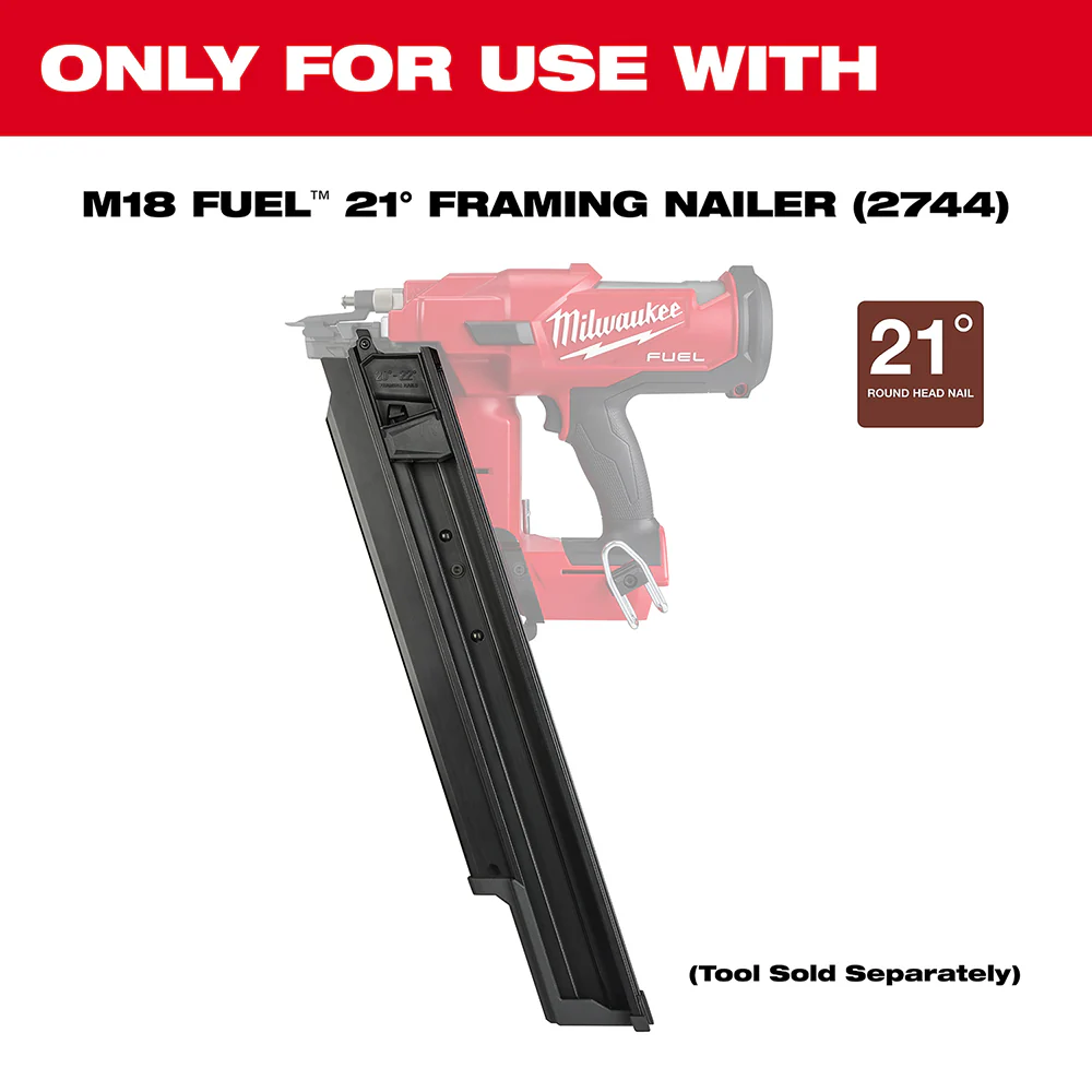 Milwaukee 48-08-2744 M18 FUEL 21 Degree Framing Nailer Extended Magazine