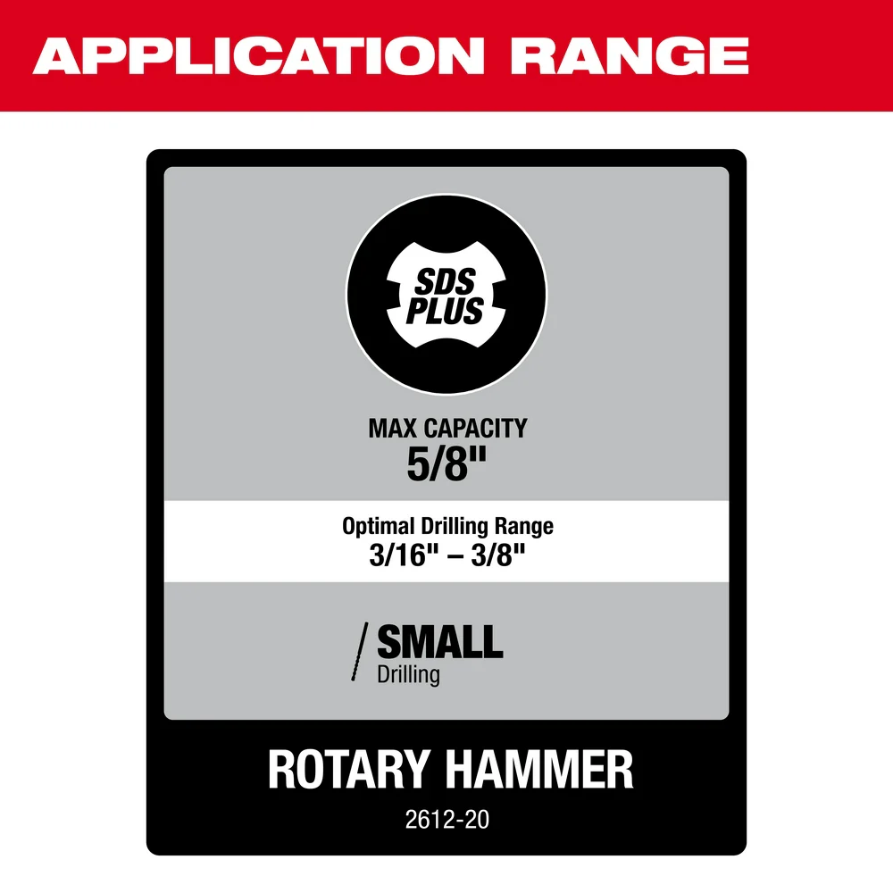 Milwaukee 2612-80 M18 18V 5/8 SDS PLUS Rotary Hammer -Bare Tool - Reconditioned