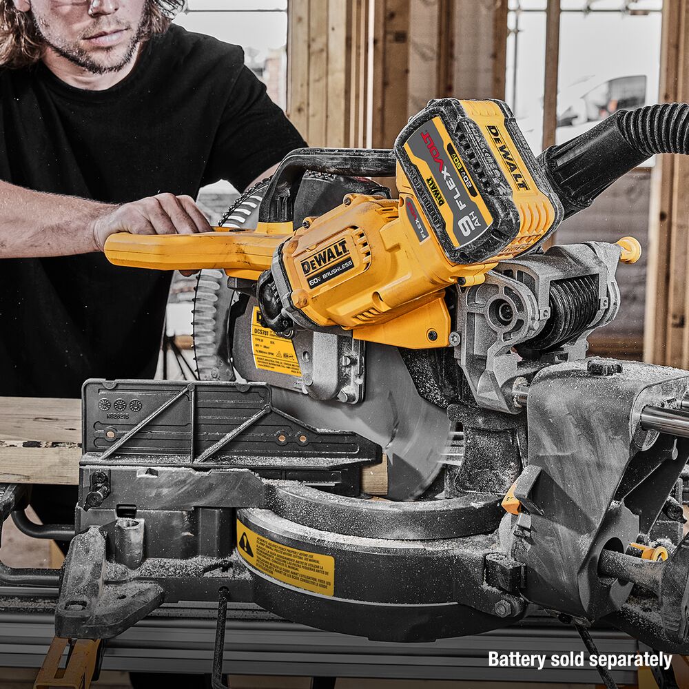 DeWalt DCS781B 60V 12 Cordless Double Bevel Sliding Miter Saw - Bare Tool