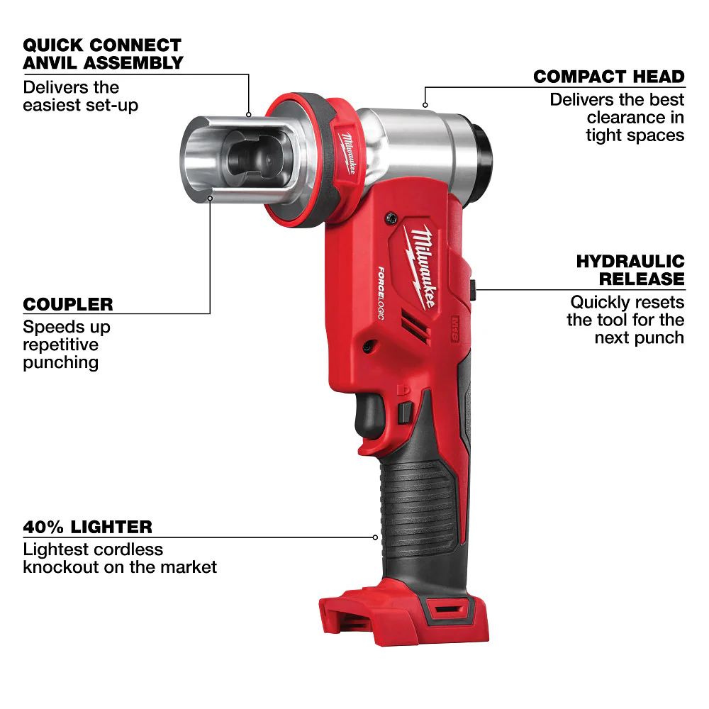 Milwaukee 2677-04 M18 FORCE LOGIC 18V 6T Knockout Tool 1/2-4
