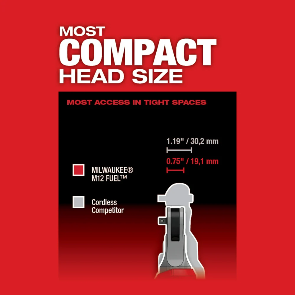 Milwaukee 2566-20 M12 FUEL 12V 1/4 Brushless High Speed Ratchet - Bare Tool