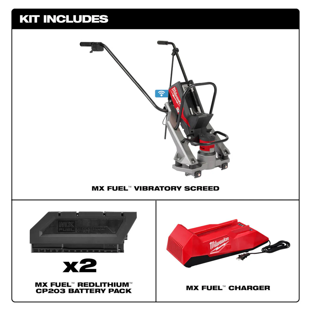 Milwaukee MXF381-2CP MX FUEL Lithium-Ion Brushless Vibratory Screed Kit