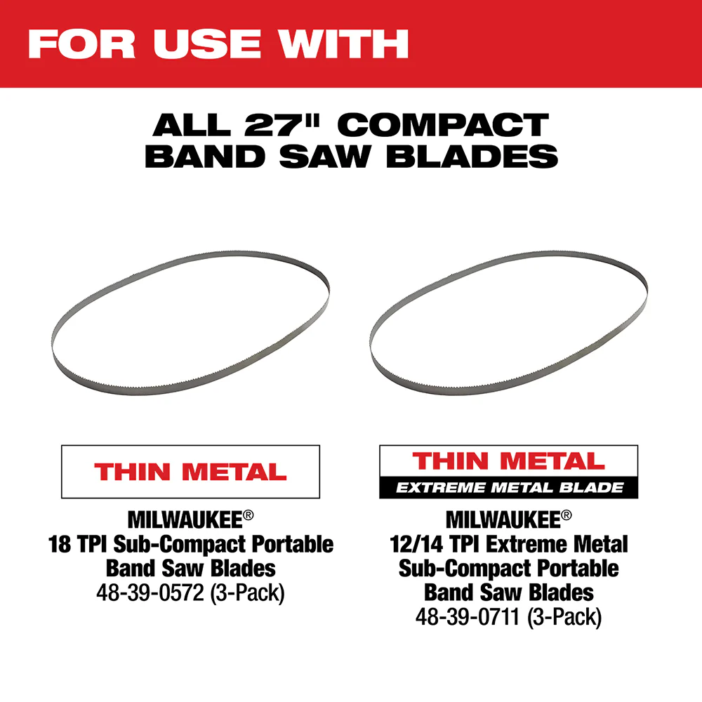 Milwaukee 2429-20 M12 12V Cordless 18 TPI Sub-Compact Band Saw Blade - Bare Tool
