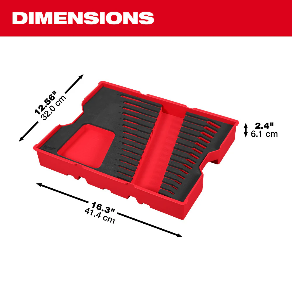 Milwaukee 48-22-0154 Metric Combination Wrench Set PACKOUT Storage Tray - 15PC