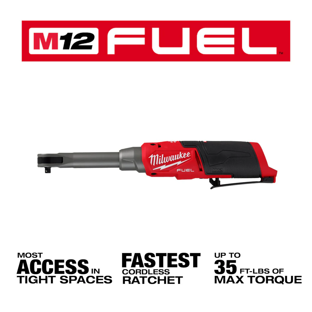 Milwaukee 2568-20 12V FUEL M12 1/4 Extended Reach High Speed Ratchet -Bare Tool