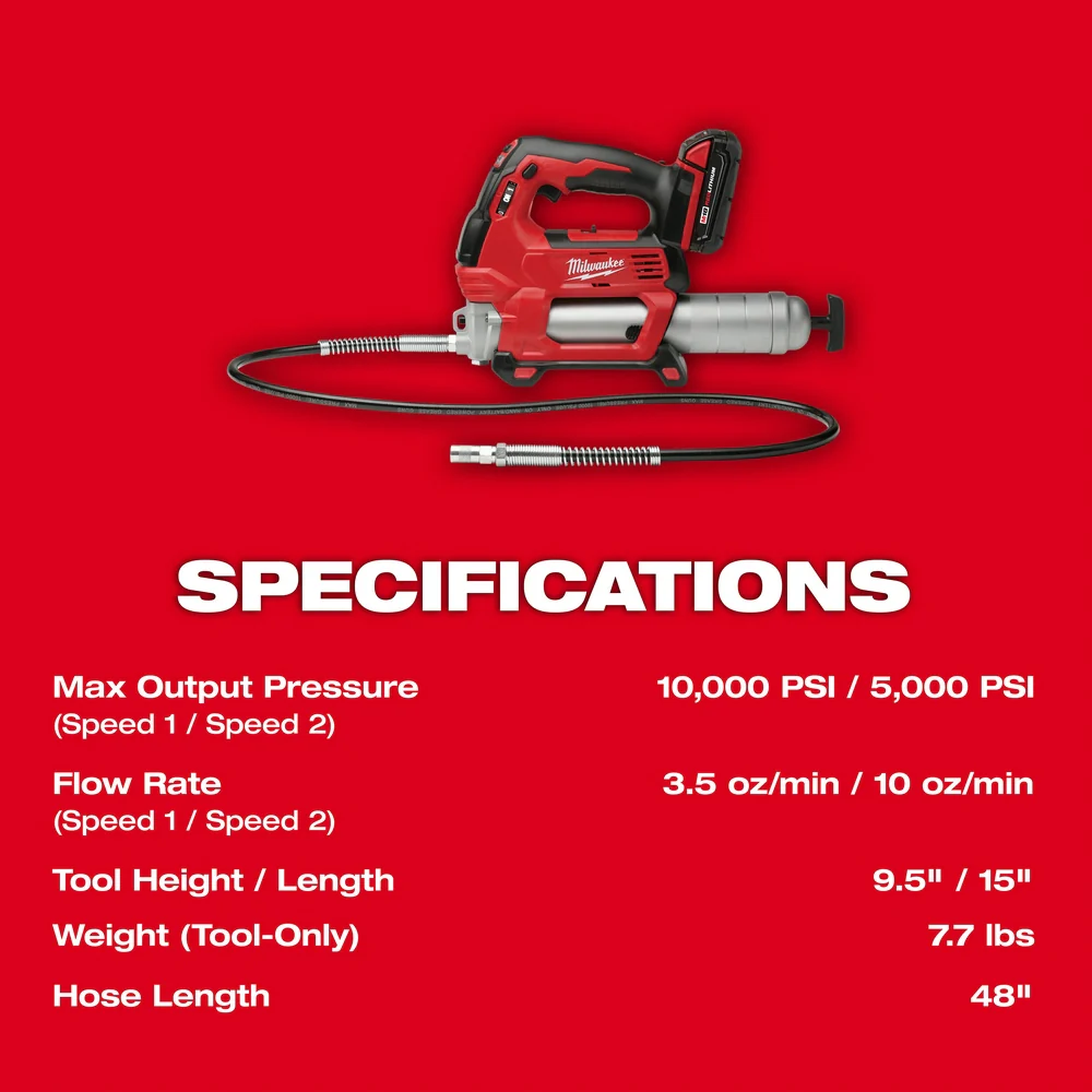 Milwaukee 2967-22GG M18 FUEL 18V 1/2 HTIW Friction Ring & Grease Gun Combo Kit