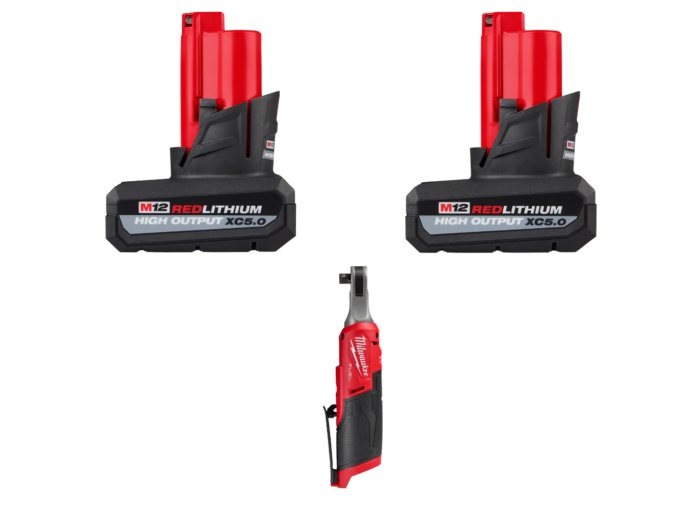 Milwaukee 2567-20x5 M12 12V 3/8 Cordless Ratchet w/ 2 - M12 5AH Batteries
