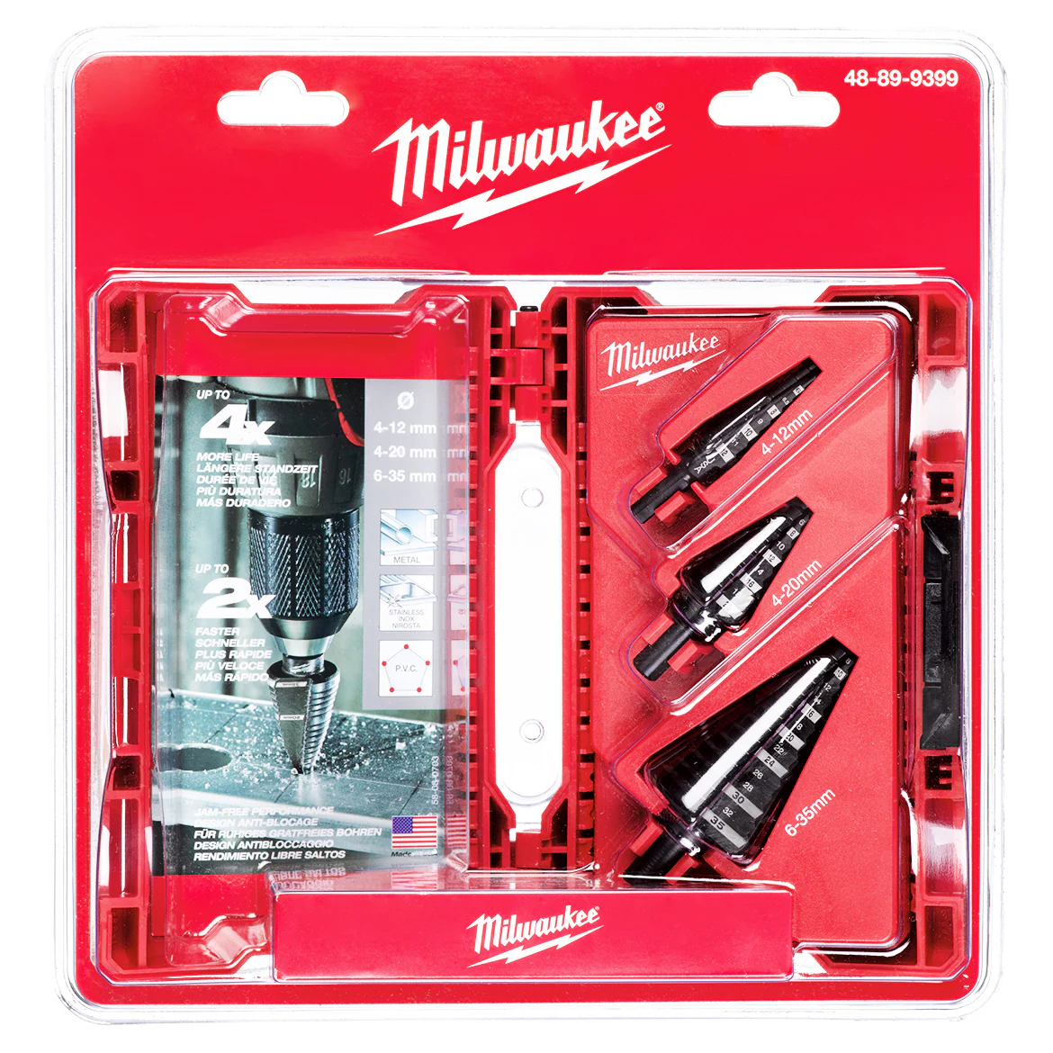 Milwaukee 48-89-9399 3 Piece Metric Step Drill Bit set