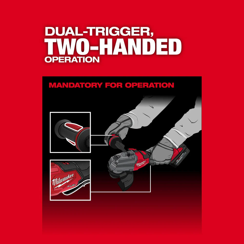 Milwaukee 2986-20 M18 FUEL 18V 4-1/2 / 5 Dual-Trigger Braking Grinder