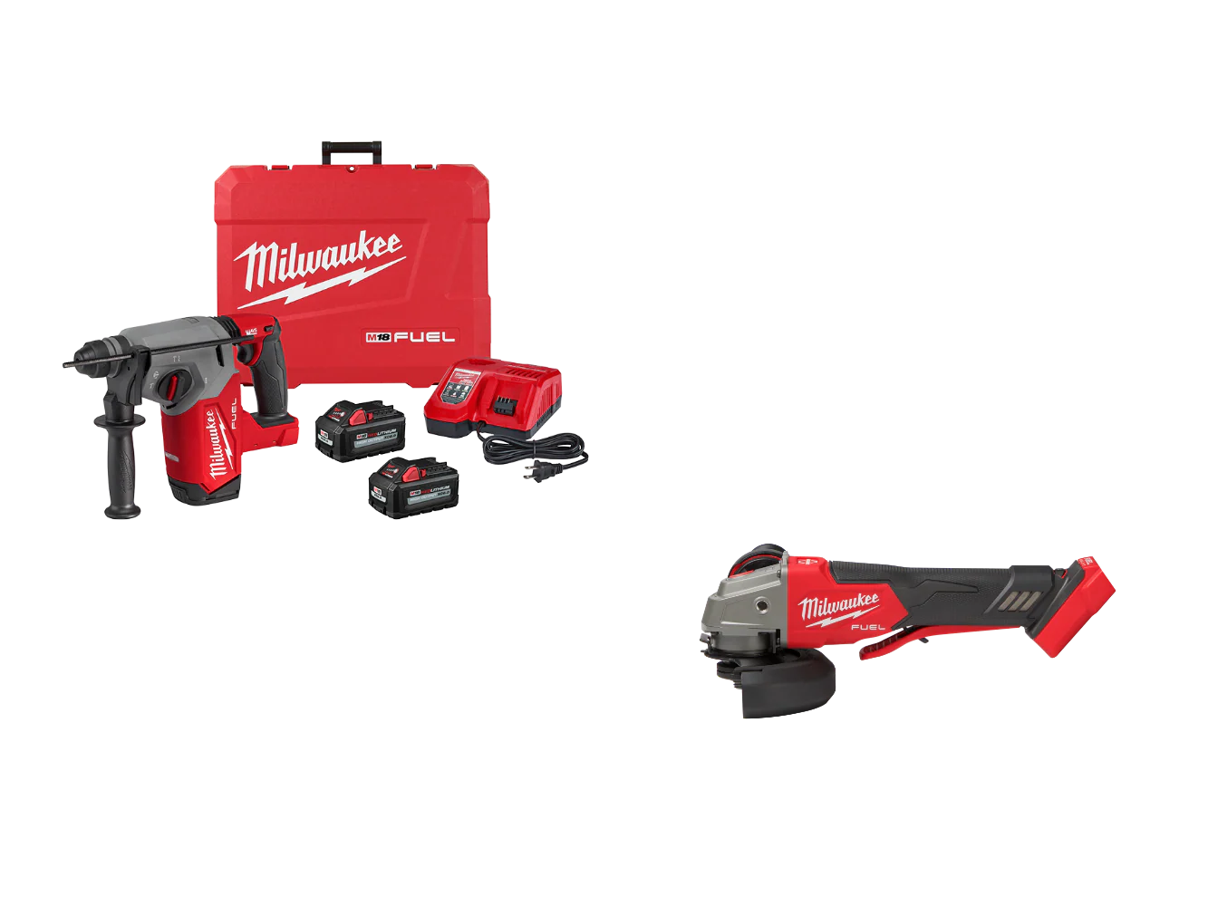 Milwaukee 2912-22GR M18 FUEL 18V 1 SDS+ Rotary Hammer / Grinder Combo Kit