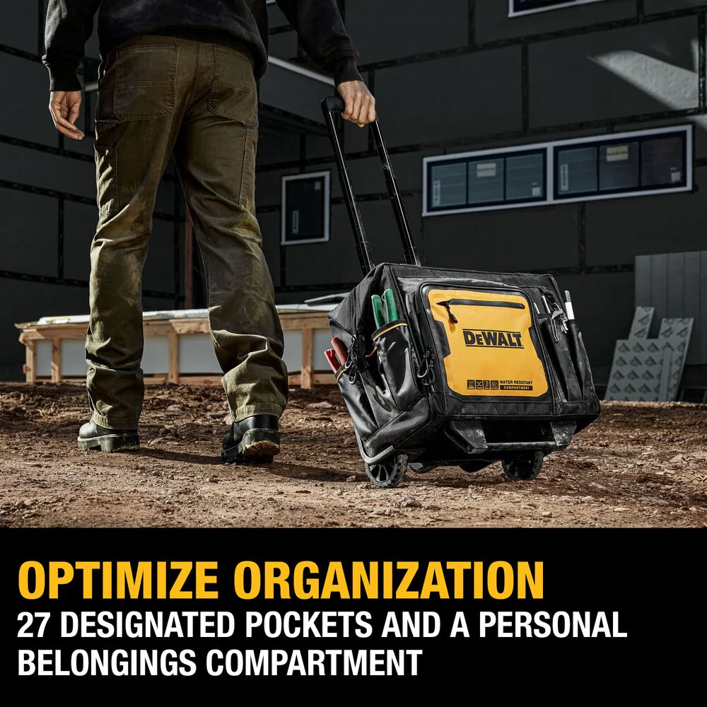 DeWALT DWST560107 18 PRO Durable Water Resistant Rolling Tool Bag