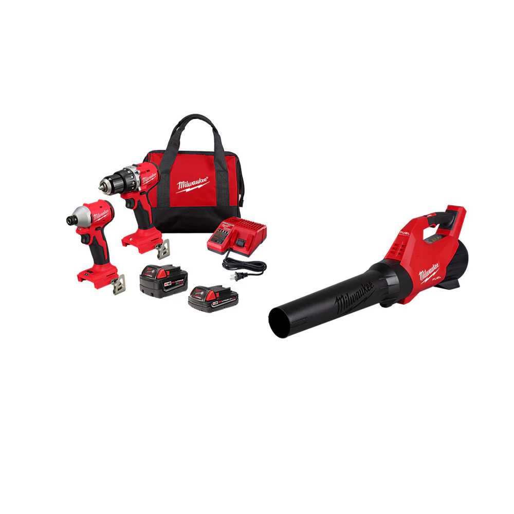 Milwaukee 3693-22CXvBLR M18 Compact Brushless 2-Tool Combo Kit w/ Blower