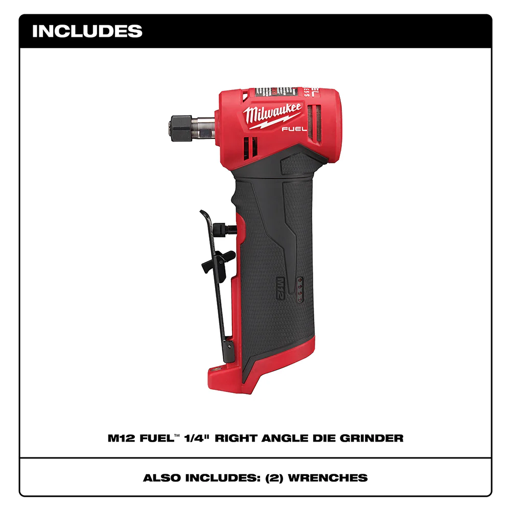 Milwaukee 2485-80 M12 FUEL 12V 1/4 Right Angle Die Grinder - Recon - Bare Tool